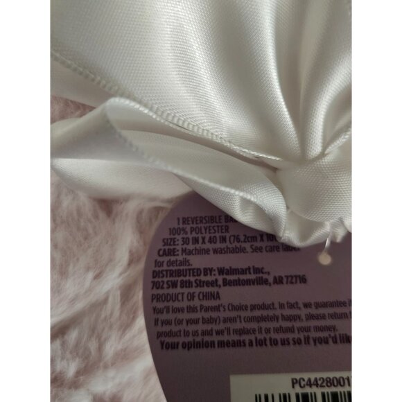 Pink Reversible Baby Blanket – 30"x40" – NWT Parents' Choice – Gift Ready - Picture 3 of 3